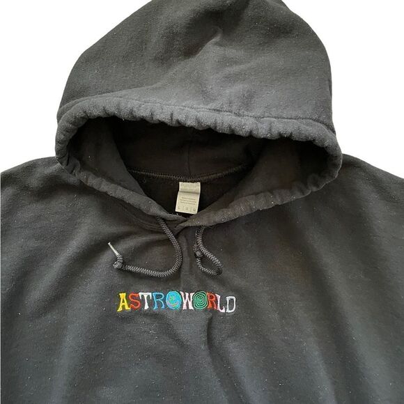 ASTROWORLD Embroidered Hoodie Black Size Large - Picture 3 of 7